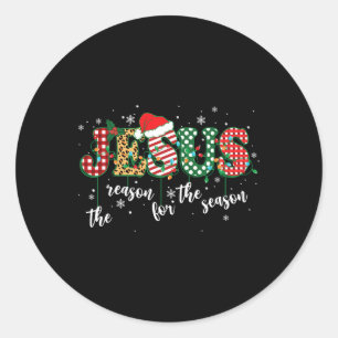 Christian Jesus The Reason Xmas Holiday Season Chr Classic Round Sticker