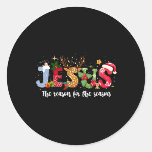 Christian Jesus The Reason Xmas Holiday Season Chr Classic Round Sticker