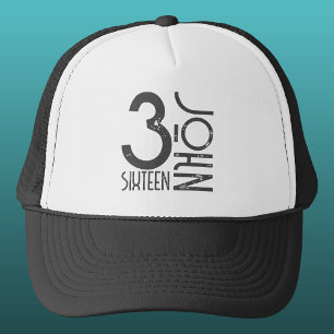 Christian John 3:16 Bible Verse Distressed Trucker Hat