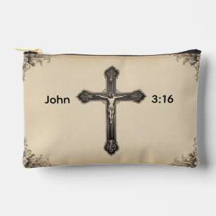 Christian John 3:16 Crucifix Accessory Pouch