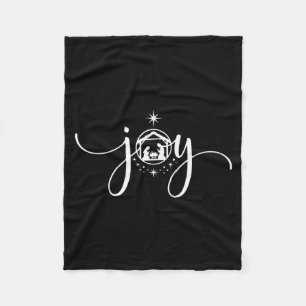 Christian Joy Nativity Christmas - joy' With Baby Fleece Blanket