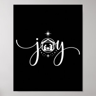 Christian Joy Nativity Christmas - joy' With Baby Poster