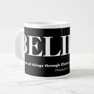 CHRISTIAN JUMBO COFFEE/SOUP MUG - BELIEVE