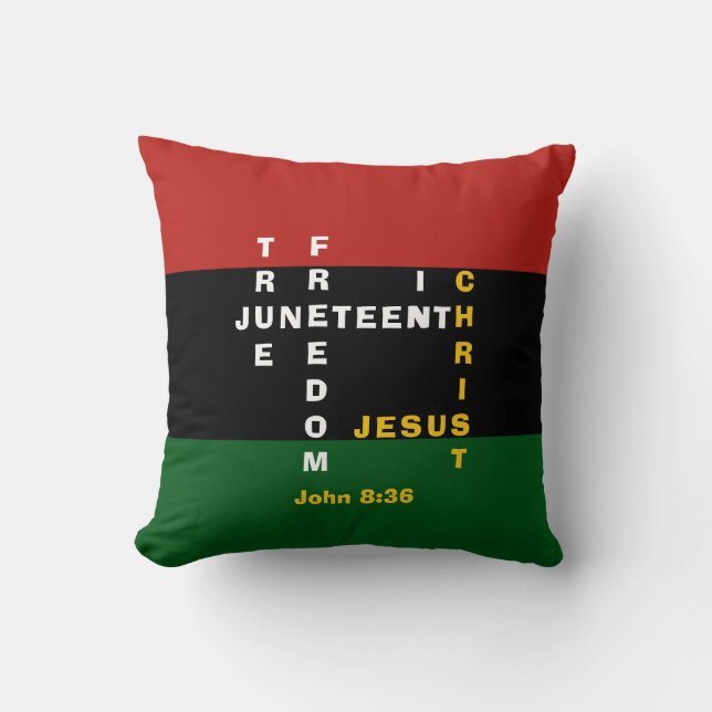 Christian JUNETEENTH Crossword Cushion (Front)
