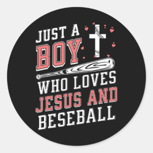 Christian Just A Boy Who Loves Jesus And Sell Fait Classic Round Sticker