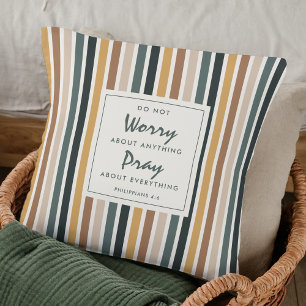Christian Keepsake Do Not Worry Scripture Fall  Cushion