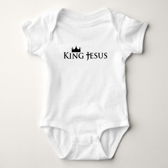 Christian King Jesus Cross and Crown Baby Gift Bodysuit (Front)