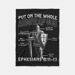 Christian Knights Templar Medieval Knight Armor Of Fleece Blanket