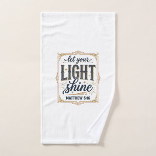 Christian Let Your Light Shine Matthew 5_16 Design Hand Towel