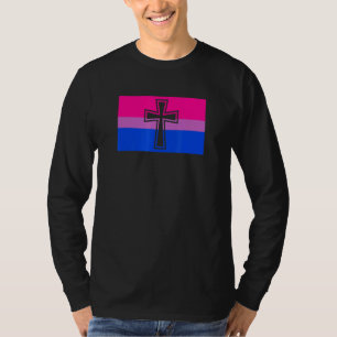 Christian Lgbtq Ally Cross Gay Bisexual Pride Flag T-Shirt