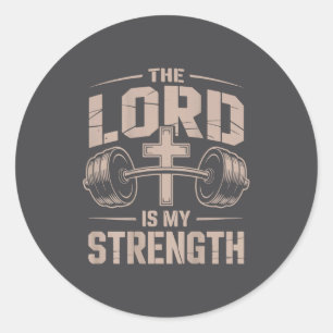 Christian Lifting The Lord Is My Strength Jesus Wo Classic Round Sticker
