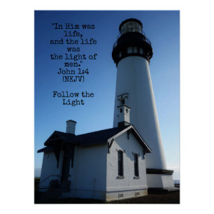 Christian Lighthouse John 1:4 Poster