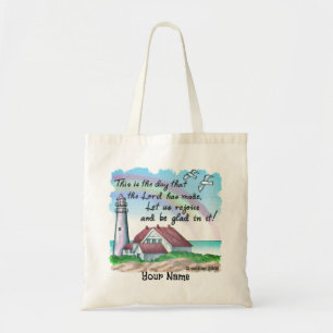 Christian  Lighthouse Tote Bag