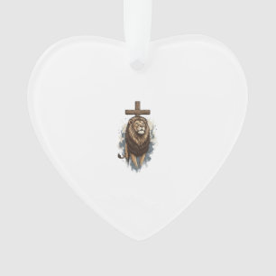 Christian Lion and Cross Vintage Ornament