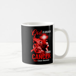 Christian Lion Cross God Is Greater Than Cancer Re Coffee Mug