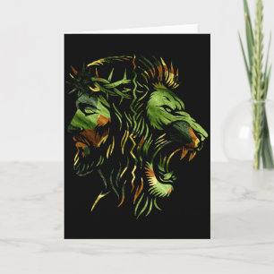 Christian Lion Jesus Crown Camo Faith Design Card