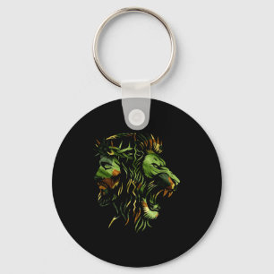 Christian Lion Jesus Crown Camo Faith Design  Key Ring