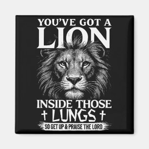 Christian Lion Praise The Lord Worship Faith Magnet