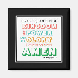 Christian   LORD'S PRAYER Power Glory   Black Magnet
