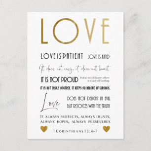 Christian Love Bible verse Typography Chic Postcard