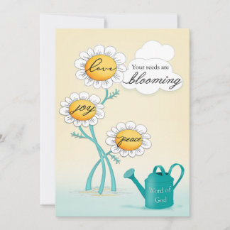 Christian Love Joy Peace Blooming Daisies Thank You Card