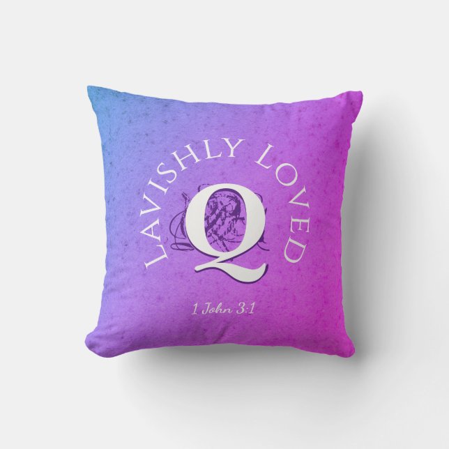 Christian | Love LAVISHLY LOVED | Monogram Cushion (Front)