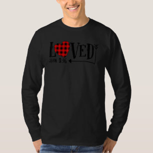 Christian Loved John 316 Red Plaid Heart Valentine T-Shirt