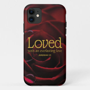 Christian LOVED Red Rose Floral iPhone 11 Case