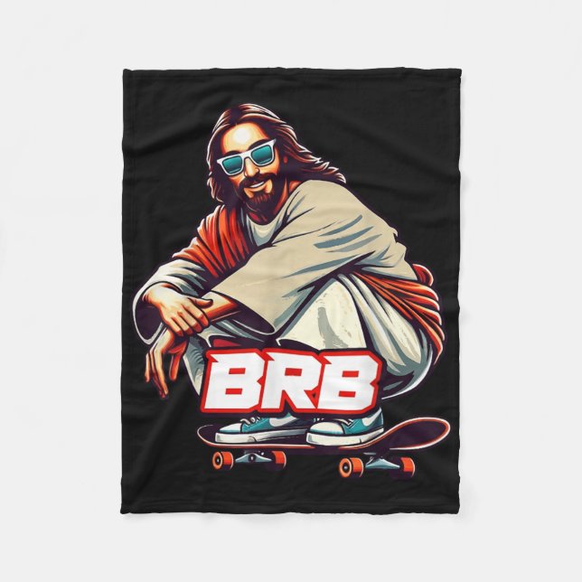Christian Lover Funny Sport Skateboard Meme Basic  Fleece Blanket (Front)