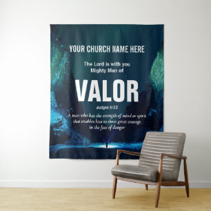 Christian MAN OF VALOR Church Wall Art Tapestry
