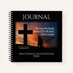 Christian MAN WHO KNEELS BEFORE GOD Prayer Notebook