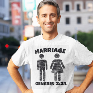 CHRISTIAN MARRIAGE GENESIS 2:24 T-SHIRTS