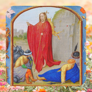 Christian Medieval Resurrection of Jesus Easter Square Sticker