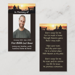 Christian Memorial Father Son Fishing Fisherman Business Card