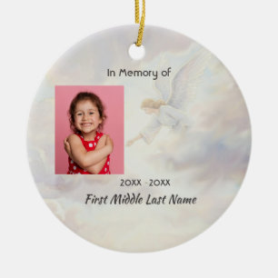 Christian Memorial Keepsake Angel Reaching Ceramic Ornament