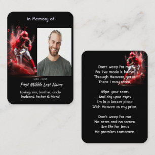 Christian Memorial Keepsake Baseball Softball  Business Card
