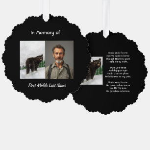 Christian Memorial Keepsake Black Bear Animal Tree Decoration Card