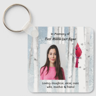 Christian Memorial Keepsake Cardinal Bird Key Ring