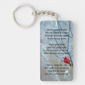 Christian Memorial Keepsake Cardinal Red Bird Key Ring