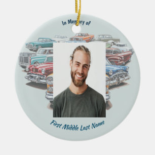 Christian Memorial Keepsake Classic Vintage Car  Ceramic Ornament