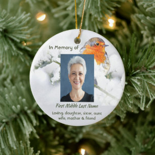 Christian Memorial Keepsake English Robin Bird Ceramic Ornament