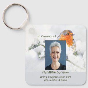 Christian Memorial Keepsake English Robin Bird Key Ring