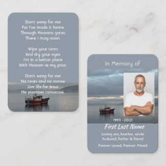 Christian Memorial Keepsake Fishing Boat Fisherman Business Card