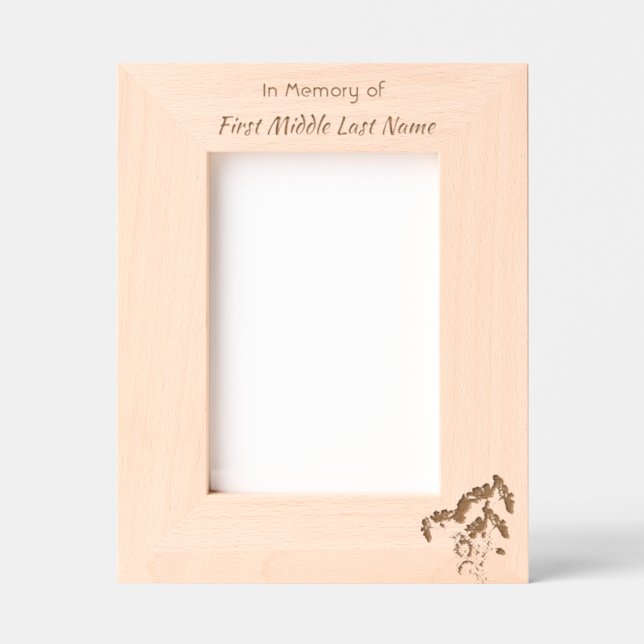 Christian Memorial Keepsake Geranium Flower Etched Frames (Front)