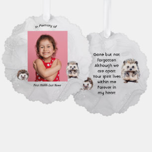 Christian Memorial Keepsake Hedgehog Children   Tree Decoration Card