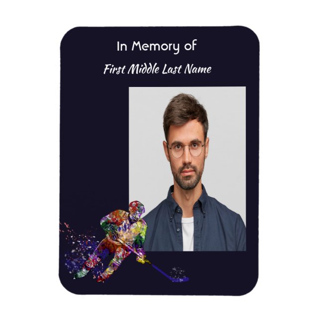Christian Memorial Keepsake Hockey Player Sport Magnet (Vertical)