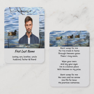 Christian Memorial Keepsake Lake Ducks Birds Business Card