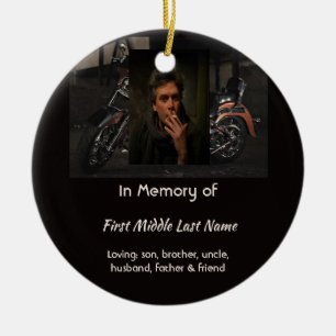 Christian Memorial Keepsake Motorcycle Biker Ceramic Ornament