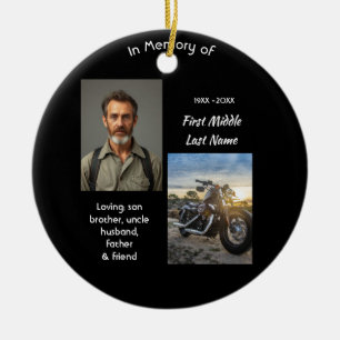 Christian Memorial Keepsake Motorcycle Chopper Ceramic Ornament