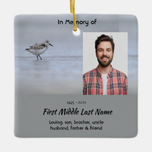 Christian Memorial Keepsake Sandpiper Shore Bird  Ceramic Ornament